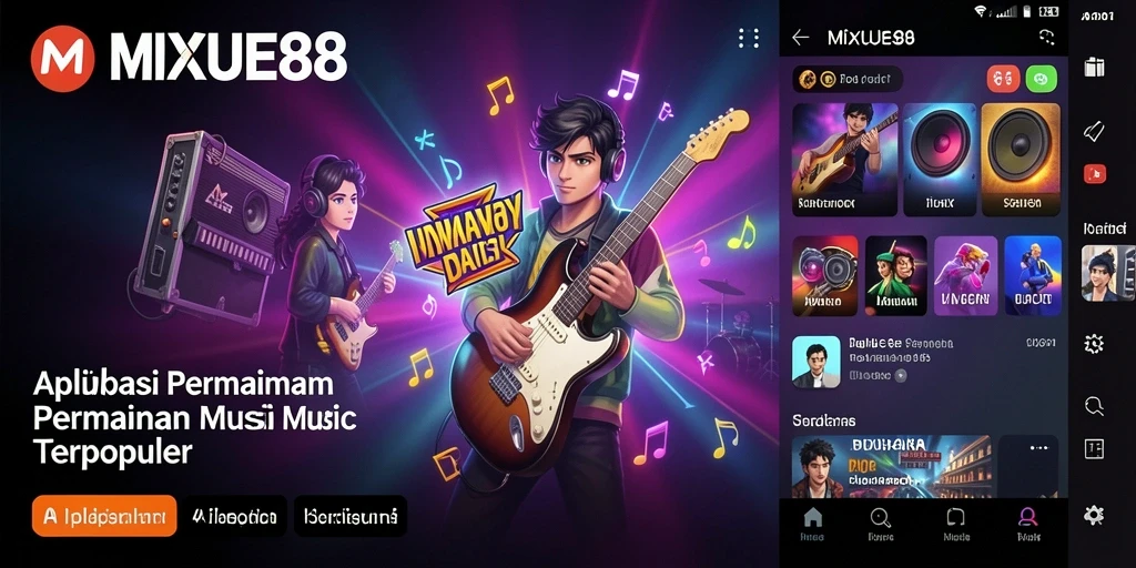 Tampilan utama gameplay MIXUE88 yang menampilkan tantangan musik.